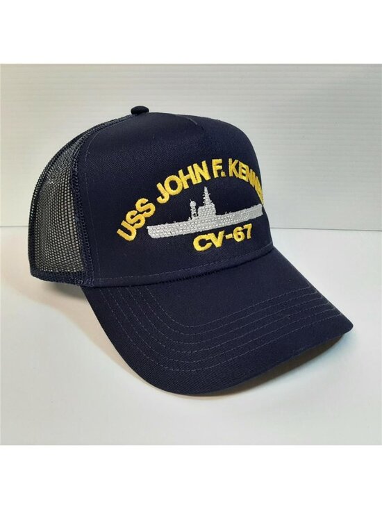 NWT USS John F Kennedy CV-67 Navy Hat Embroidered USA Shop Mesh Snapback Cap OS main image 4
